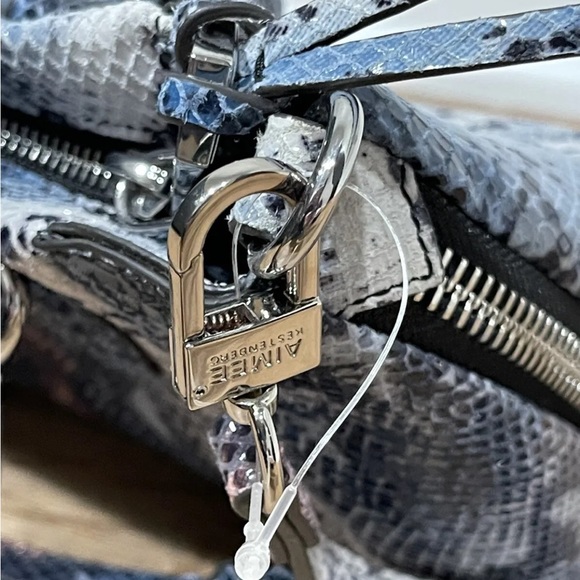 Amy Kestenberg multi blue snake print purse/satchel/crossbody - Picture 10 of 11